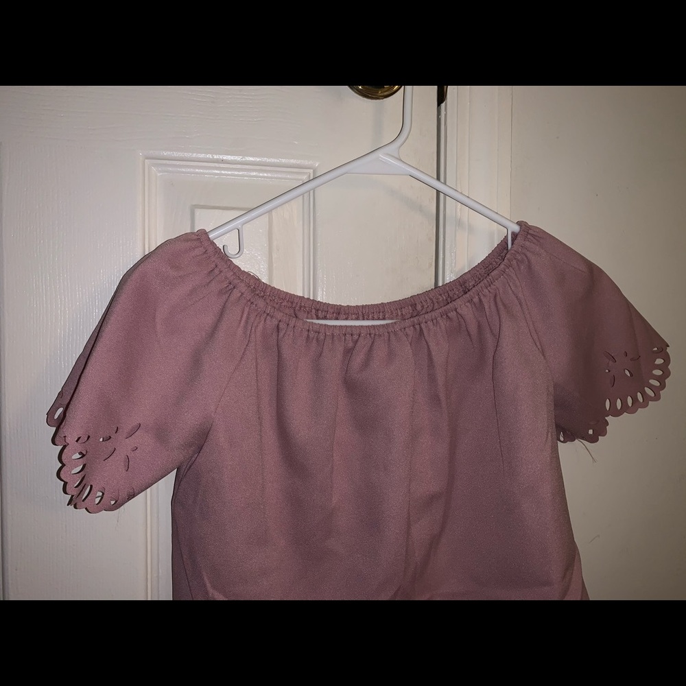 pink off the shoulder top